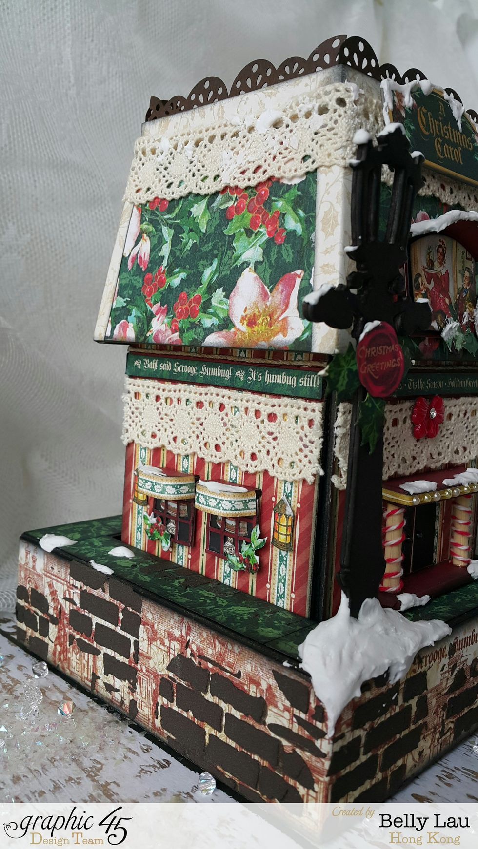 Decoration ideas: fussy cut the lamps from paper and adhere on the side, looks like it is on the street