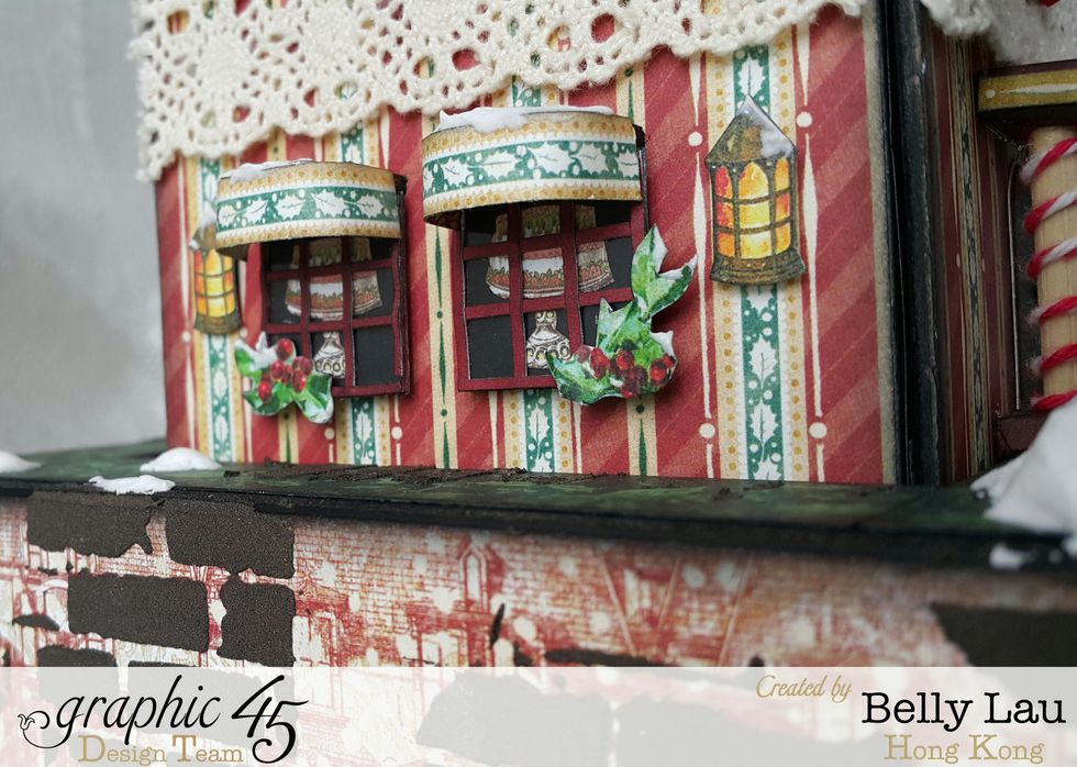 Decoration ideas: if you can't find suitable pattern for the window (like the cake of mine which is from another paper pad), you can even cut some from magazines