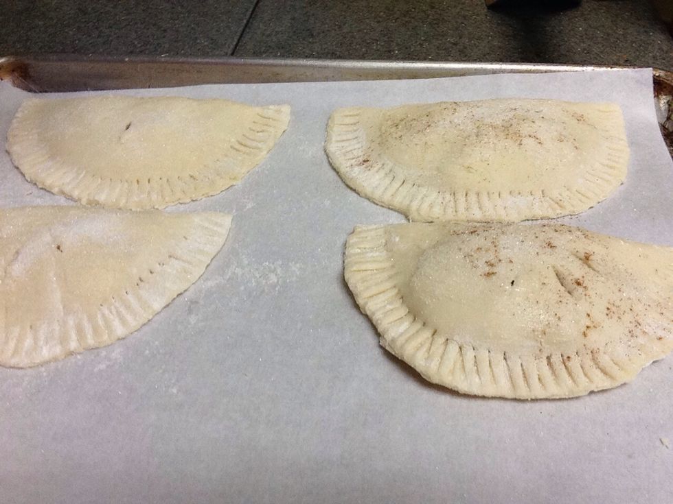 Deep fry at 350 or a healthier version. Bake at 350 for 30min or until golden brown. I like to brush with butter and sprinkle with sugar and bake. Yumm