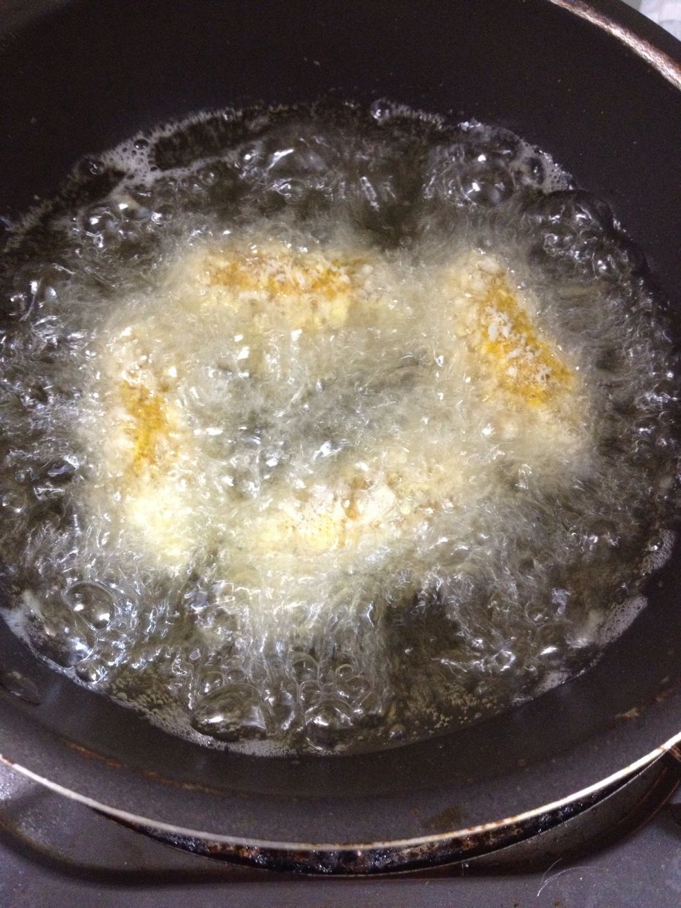 deep fry them. make sure the oil is smoking hot before frying.