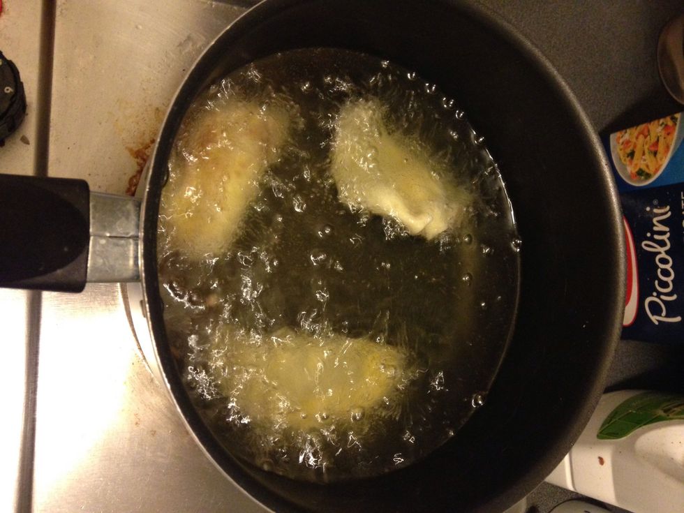 Deep fry those babies :) (no more than 4 minutes, and flip them to make them even on both side)