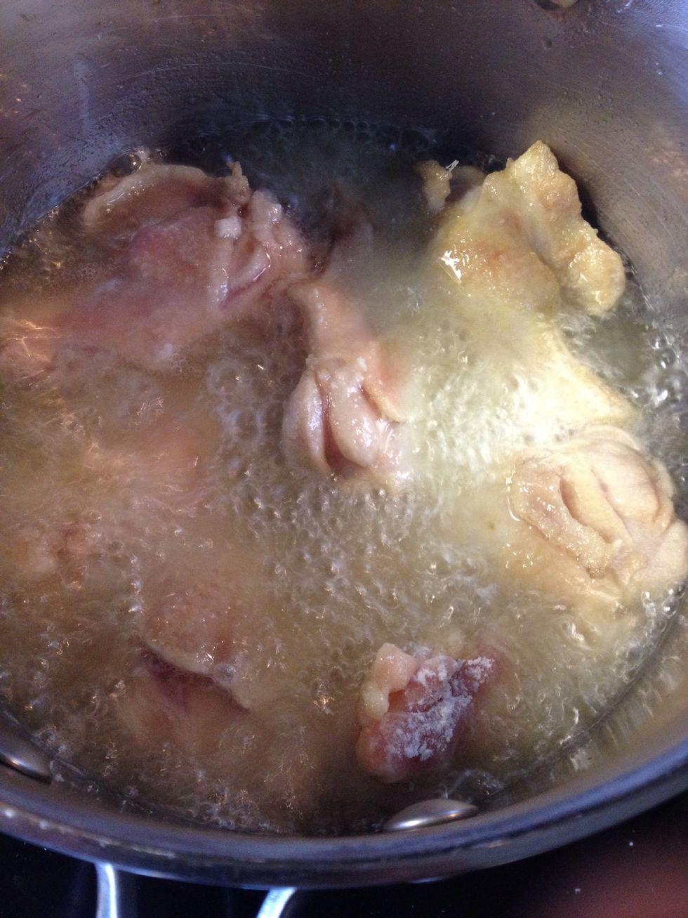 Deep fry your wings.  Remember drum sticks need a good 10-15 mins on medium