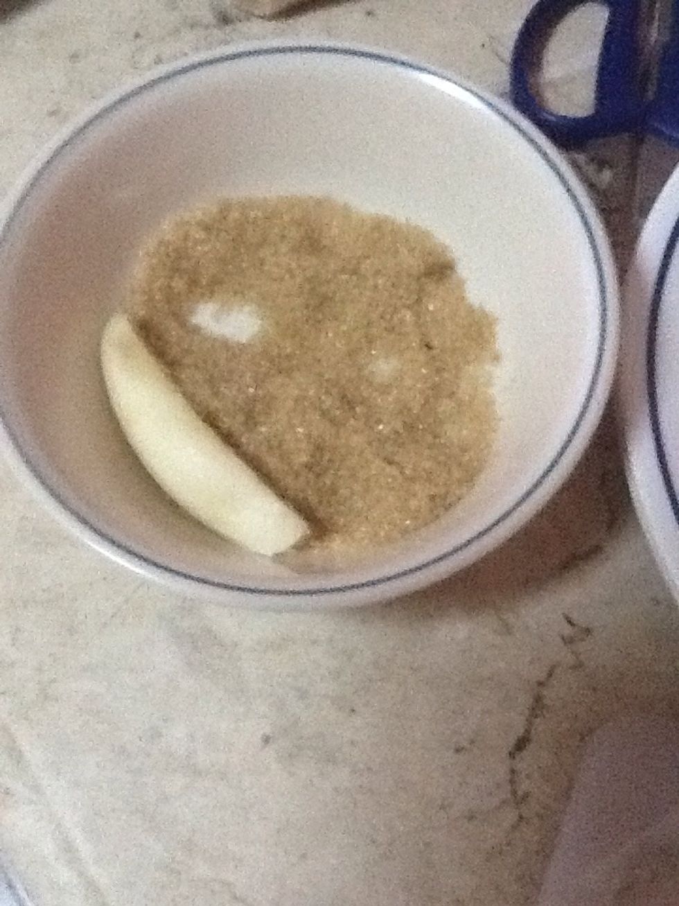 Deep it into brown sugar