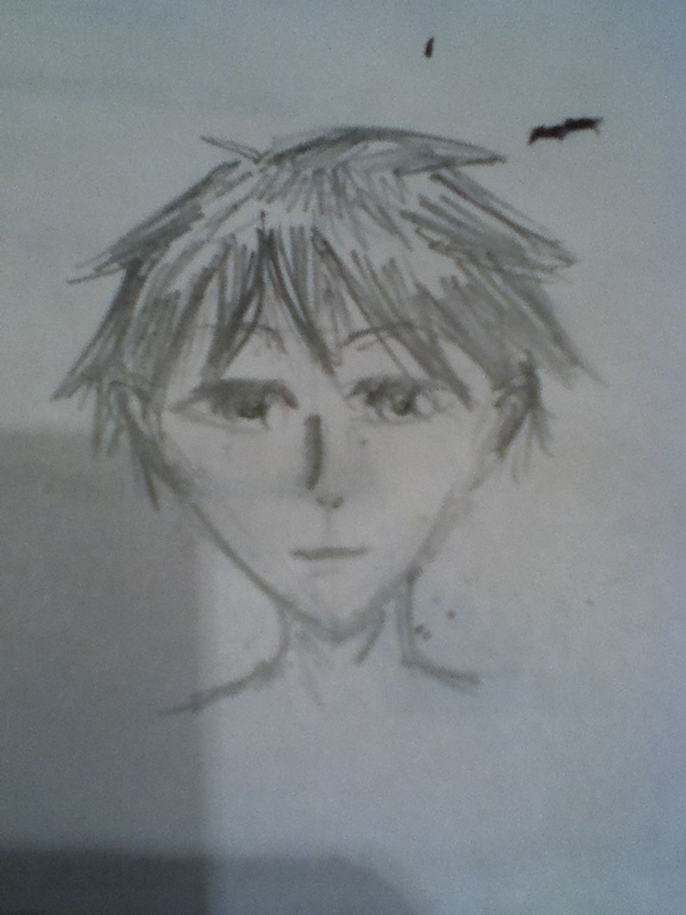 Define any last details and darken anything you really want to emphasize. Not too much though. Blend and shade in a shadow on the skin.