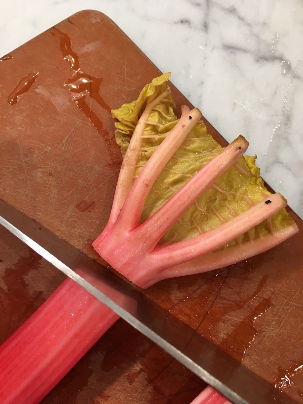 Definitely don't use this part or anything you might consider a leaf. They're poison. Trust me on this and don't look it up or Wikipedia will scare you so much you'll wish you hadn't.