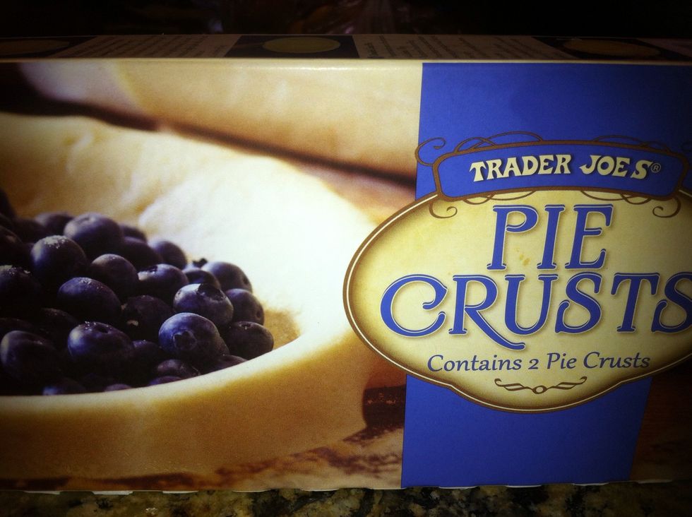 Defrost to room temperature a box of store bought pie crust.