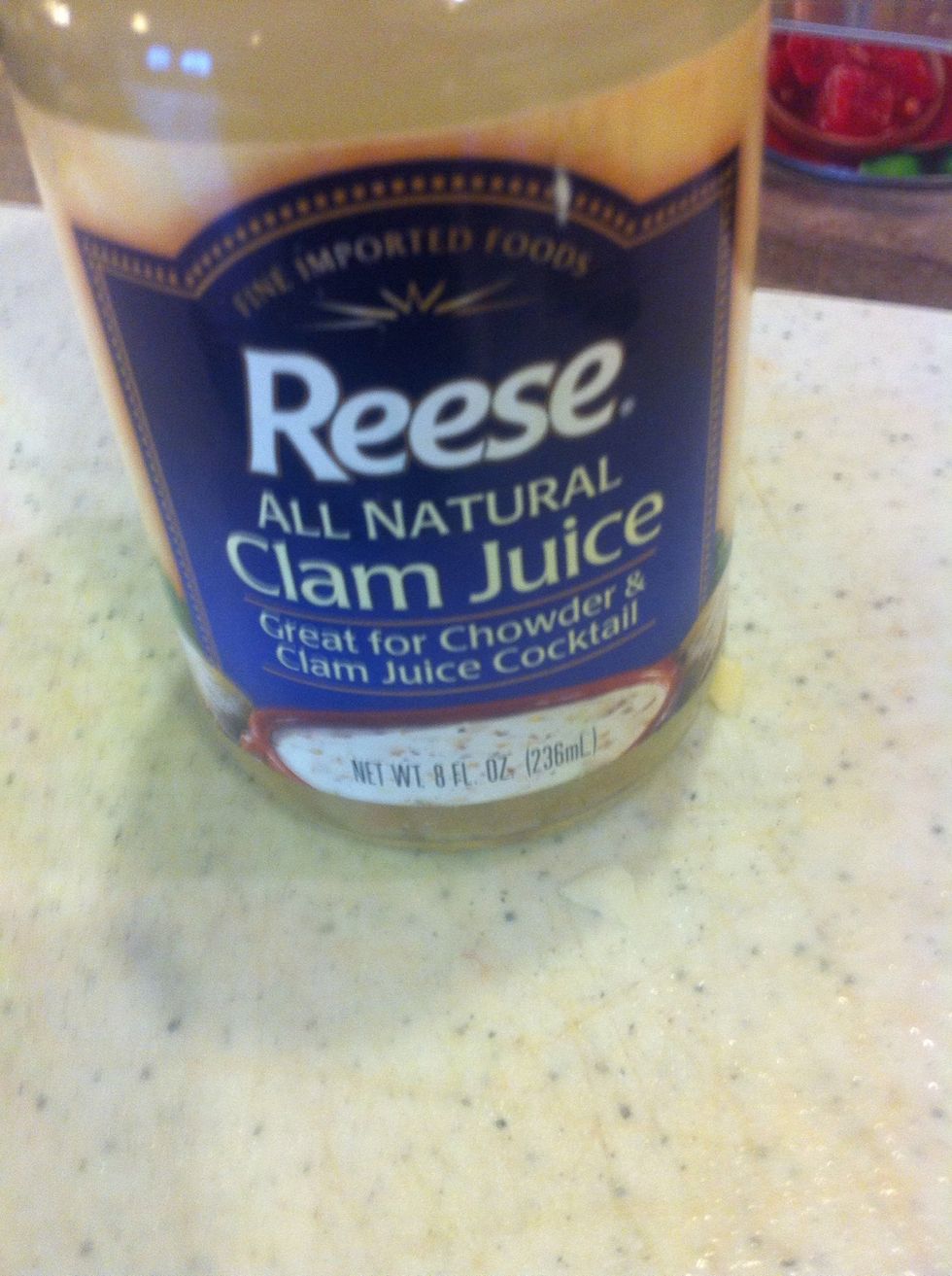 Deglaze pan with 8 oz clam juice