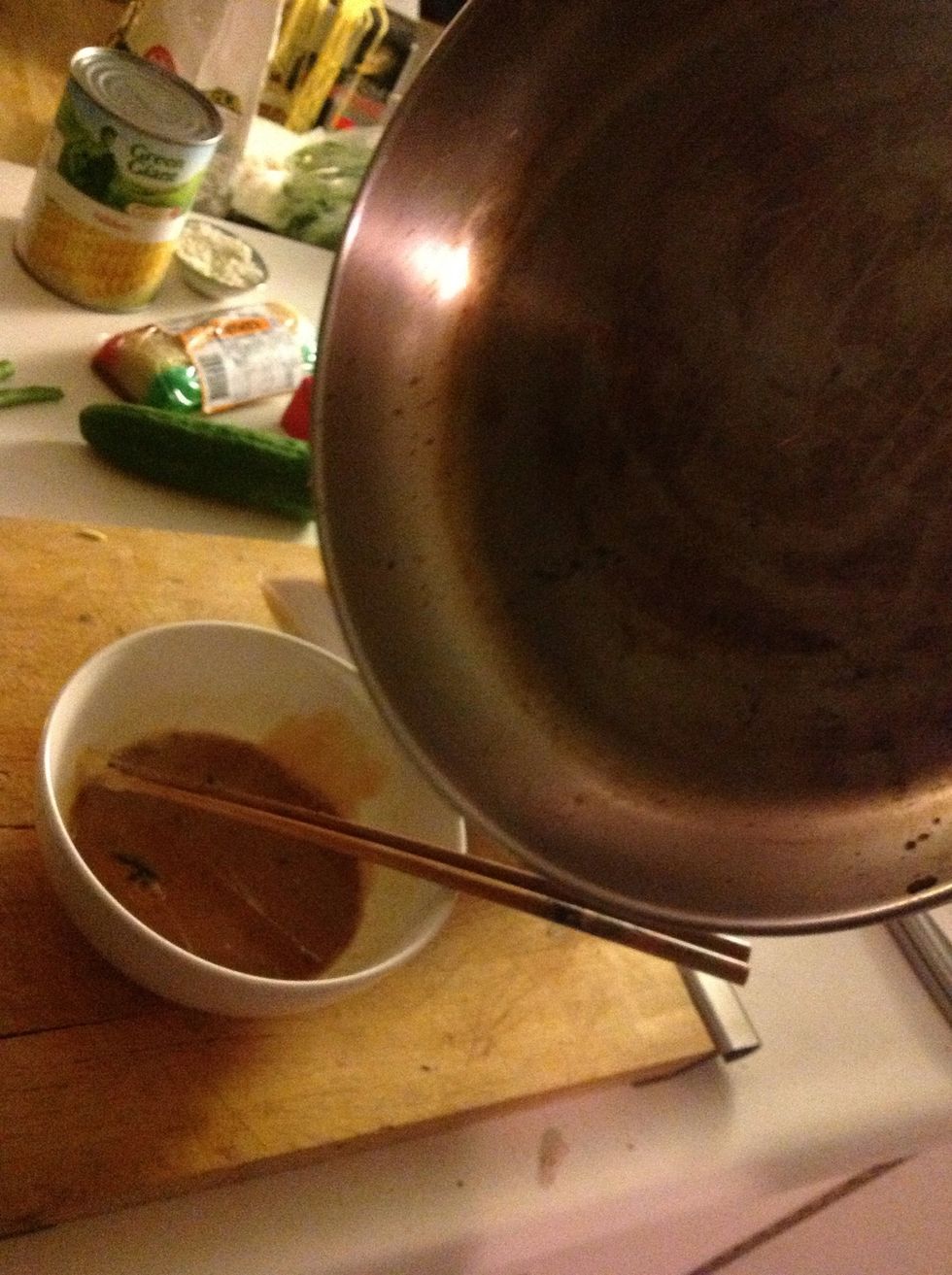 Deglaze the pan after frying shallots and shrimps. Add it to the miso. This, this is when shit gets real.