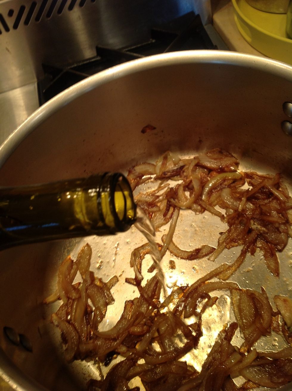 Deglaze with wine
