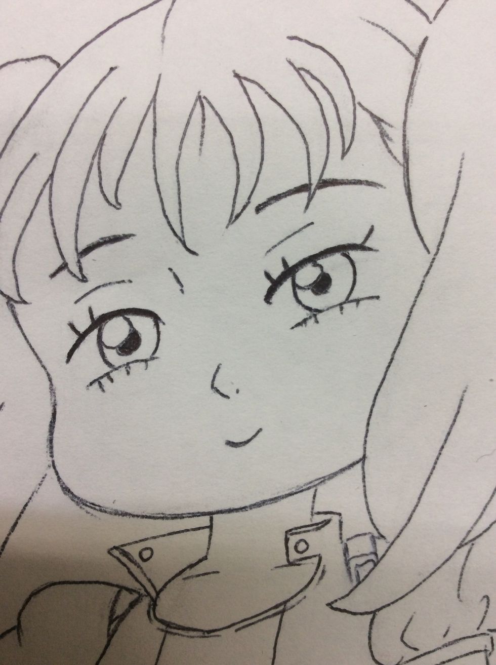 Deixe mais marcado as sobrancelhas e os c\u00edlios superiores e pinte a pupila.