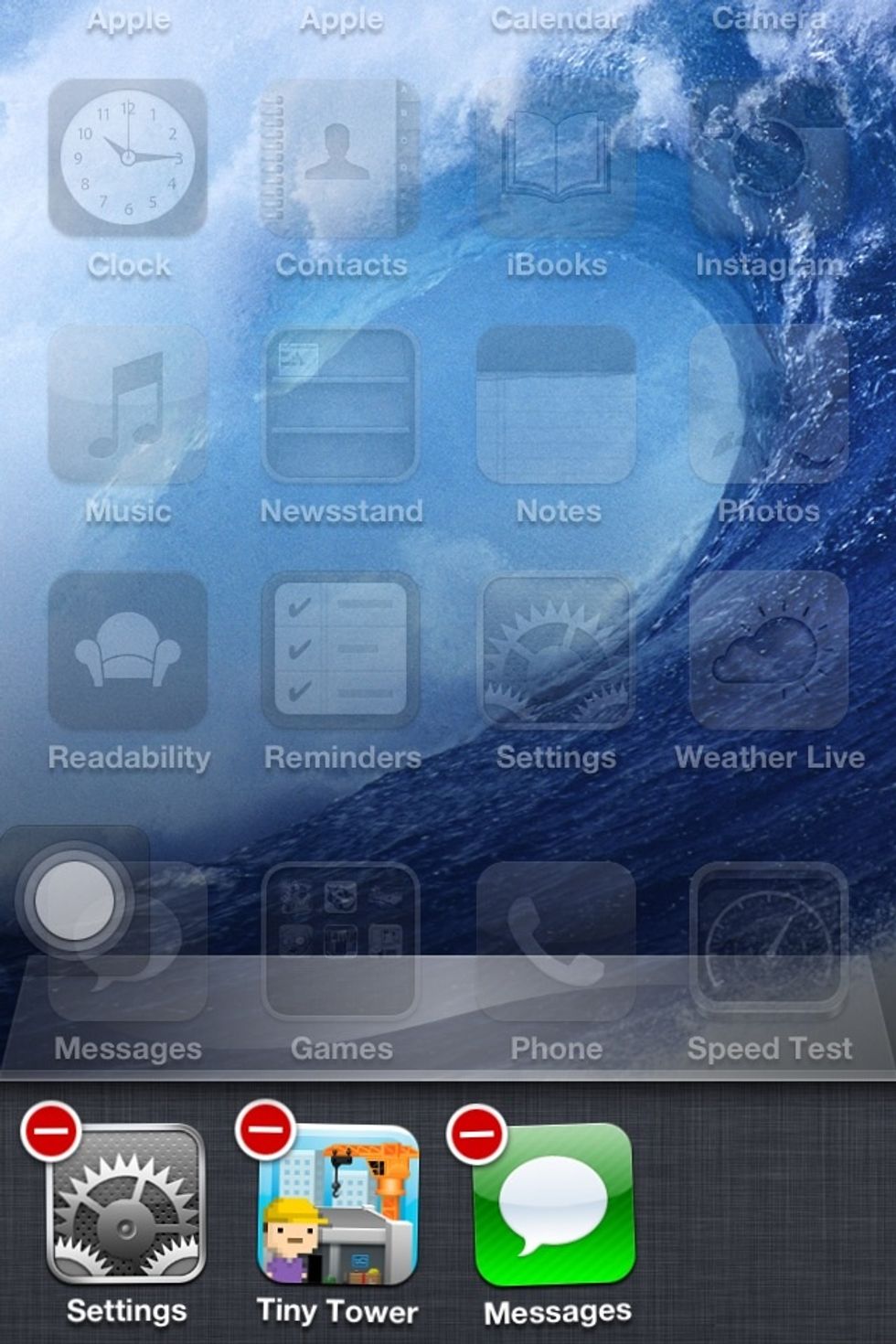 Delete applications running in the background. Just double tap the Home button to display these apps.