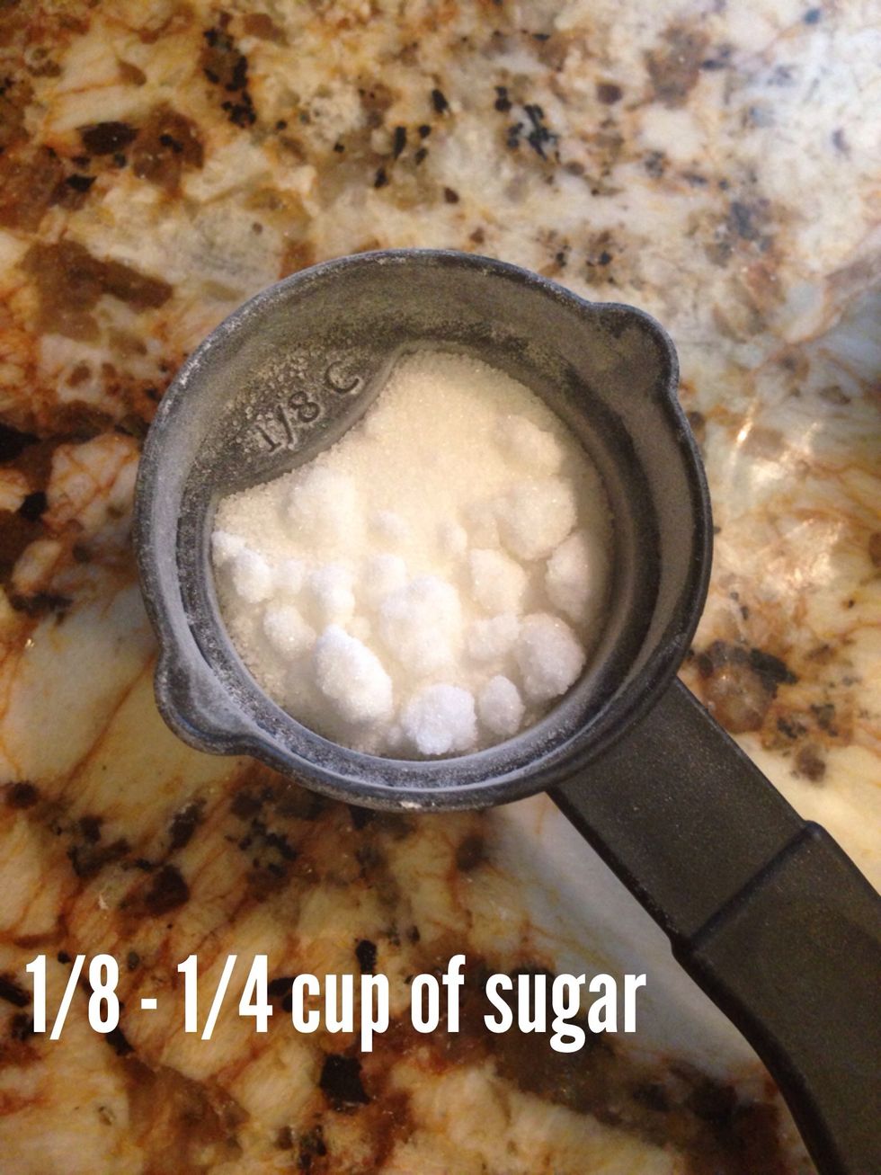 Depending on how much sugar you want. If you are watching your sugar intake, I would go with 1/8. If you just want a sweet brownie, you can do 1/4 cup.