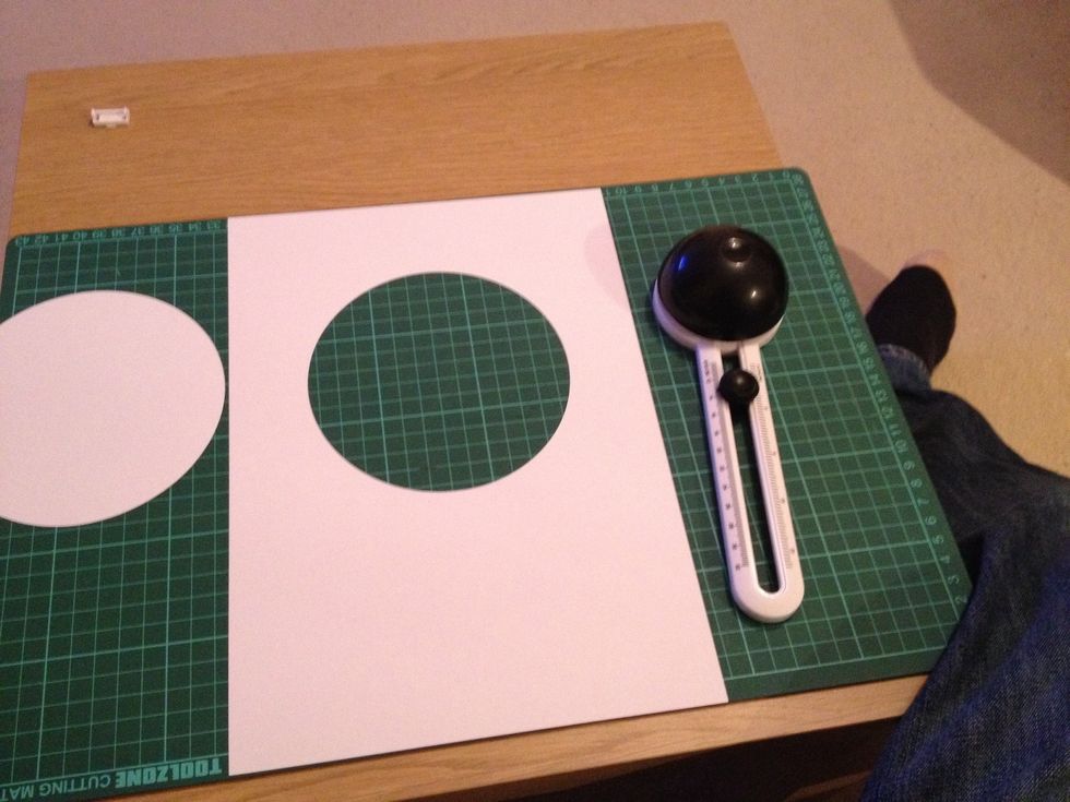 Depending on size and space required cut circle in centre (or just above centre for me) of card