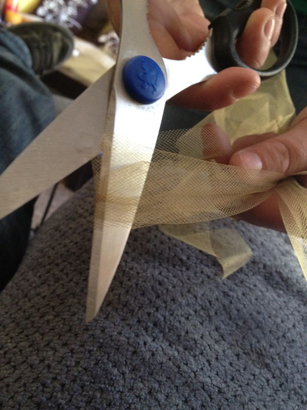 Depending on the length cut the inch sections into desired length. Remember that you'll fold these sections in half to make the knot on the elastic - so be mindful of that when you cut.