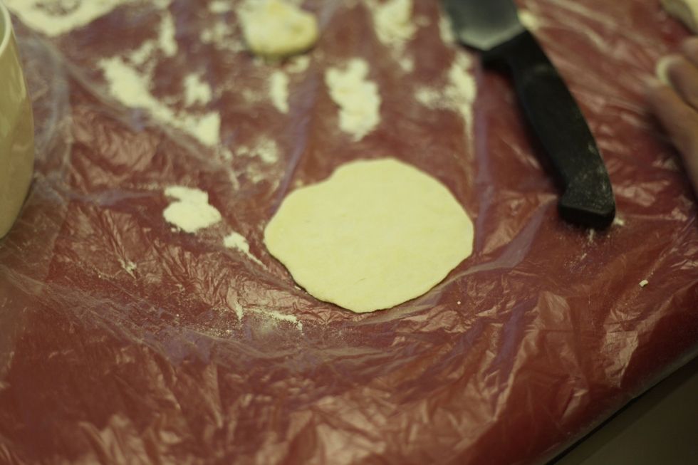 Depending on the size of the dumplings cut about 3-4 cm pieces from the logs. I heard that you use a rolling pin inwards to get a perfect circle. That's no fun!! Roll, stretch, pull and shape your way