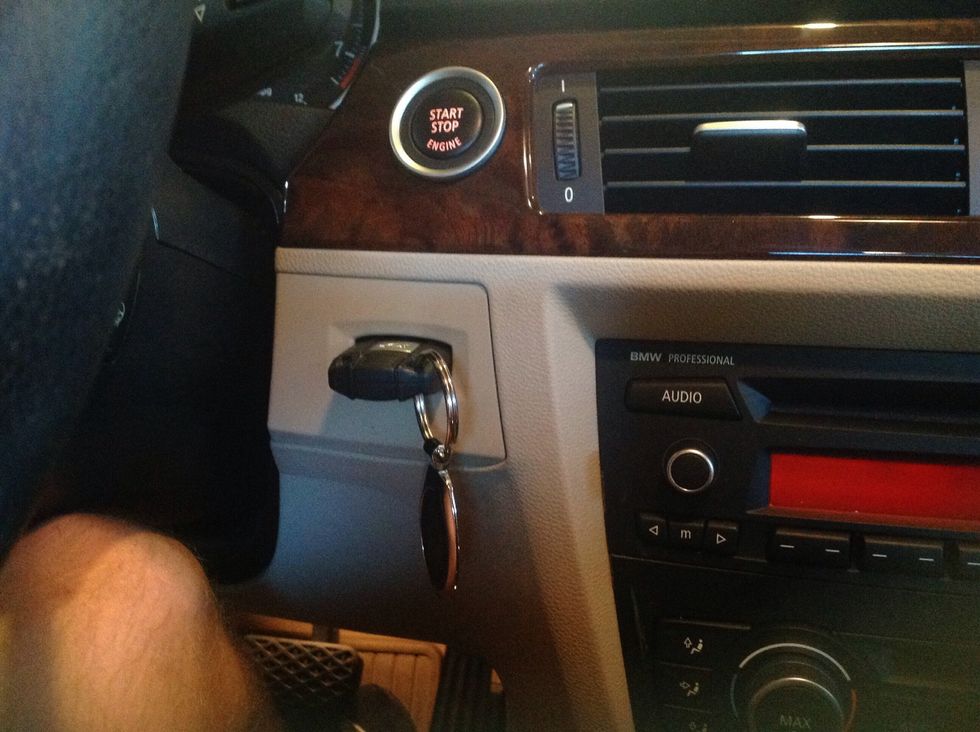 Depending on the vehicle, insert the key if necessary
