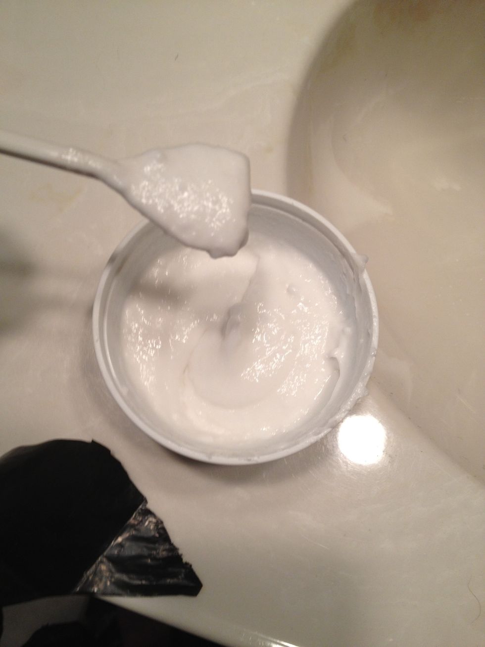 Depending on what bleach kit you get, your's may need to be mixed differently. I mixed mine until it was the consistency of pancake batter.