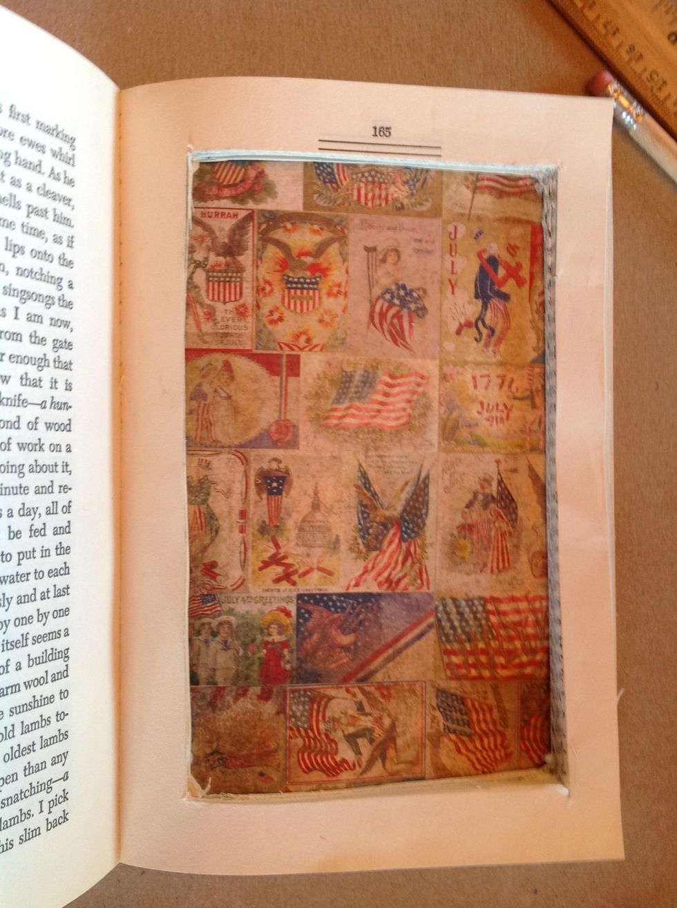 Depending upon the book theme, select papers, paint, embellishments, etc. to add to your shadow box.