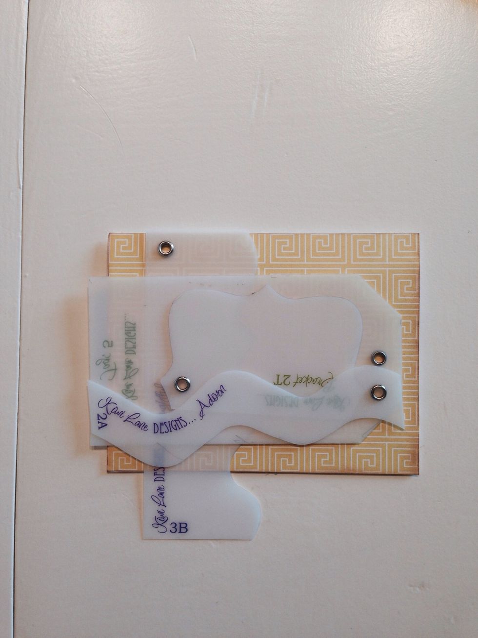 Design your card using the designer templates. I used Tags 5, Adorn 2A, Tiny bracket 2T, tiny strips.