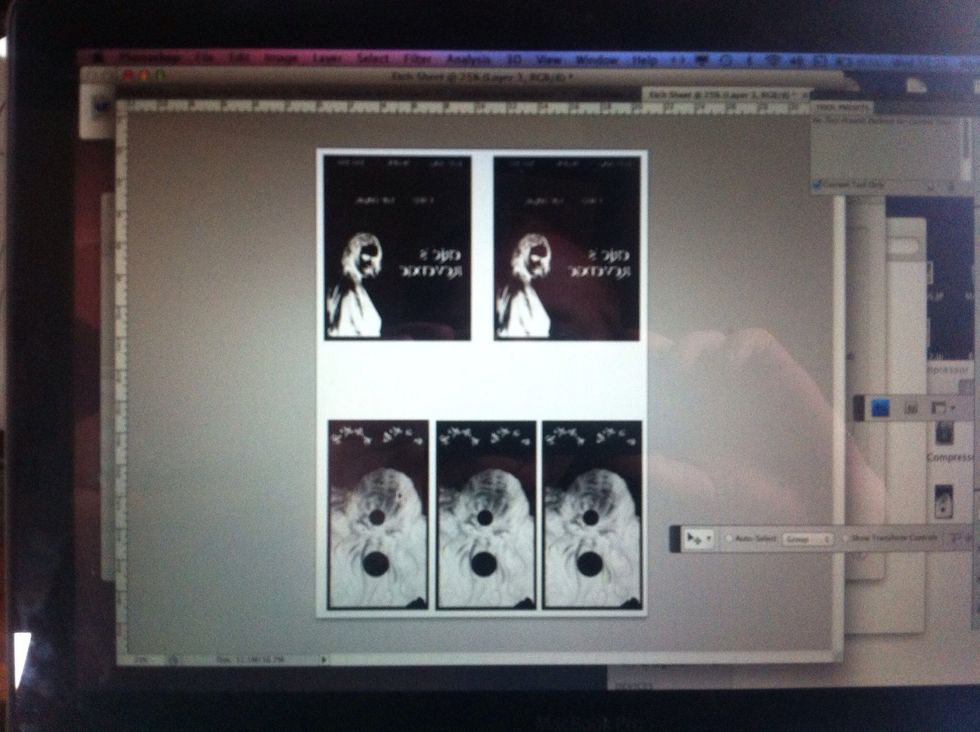 Design your image. Once your done, flip the image horizontally, and invert it, so black becomes white and vice versa. Test print it on cheap paper, to make sure everything is where it should be.