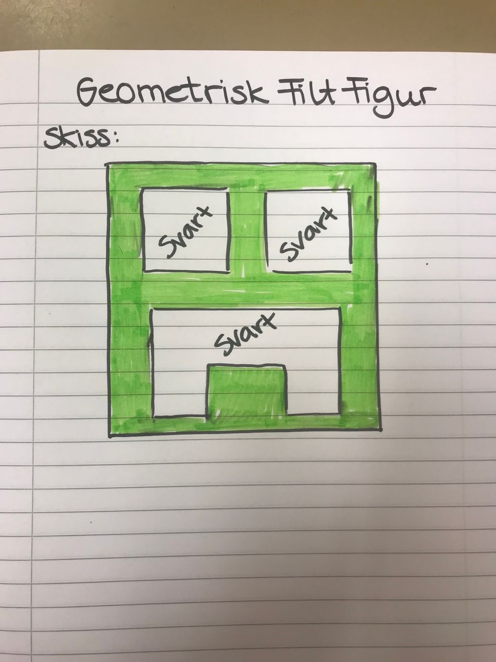 Designa din kvadrat genom att ma\u030ala den. Detta \u00e4r din skiss.