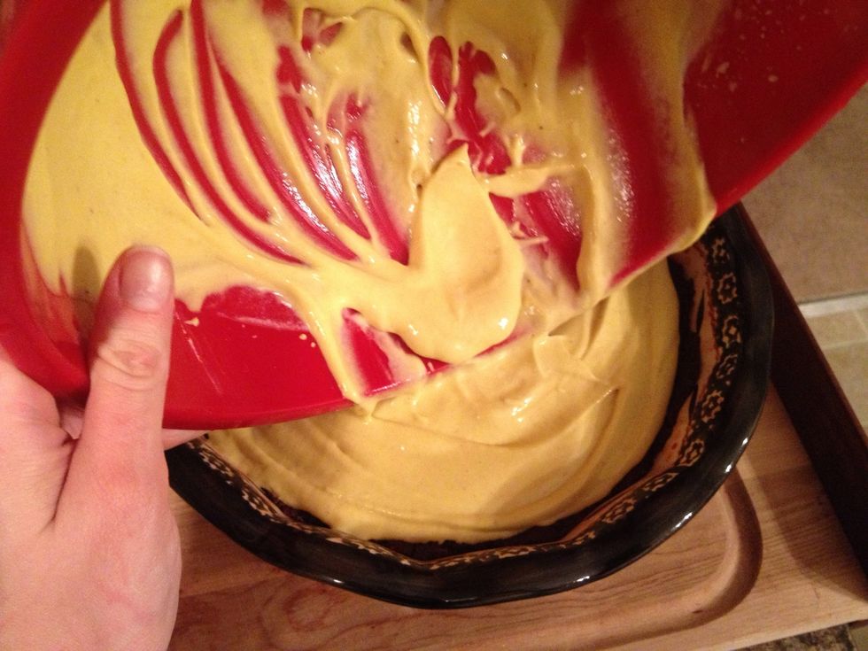 Despite loving banana flavor I'm not a fan of the actual fruit. I omitted this, but the original recipe has you pour half the mix, top with banana slices, then pour the rest of the cream on top.