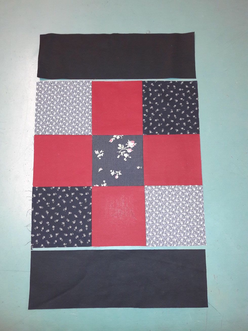 Dessa ska sys fast p\u00e5 varsin sida av lapptekniken.