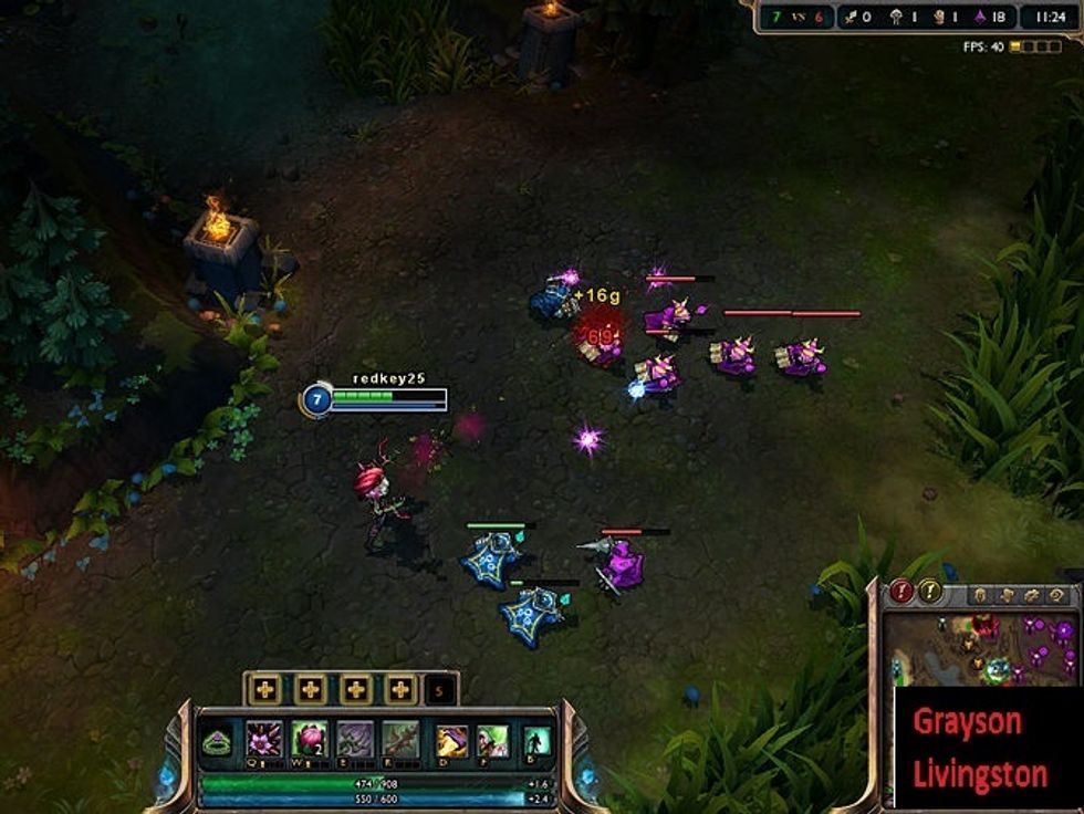 Destroy enemy inhibitors. Once you've destroyed 3 enemy turrets in one lane, you can destroy one of their inhibitors the same way. This one will not attack back.