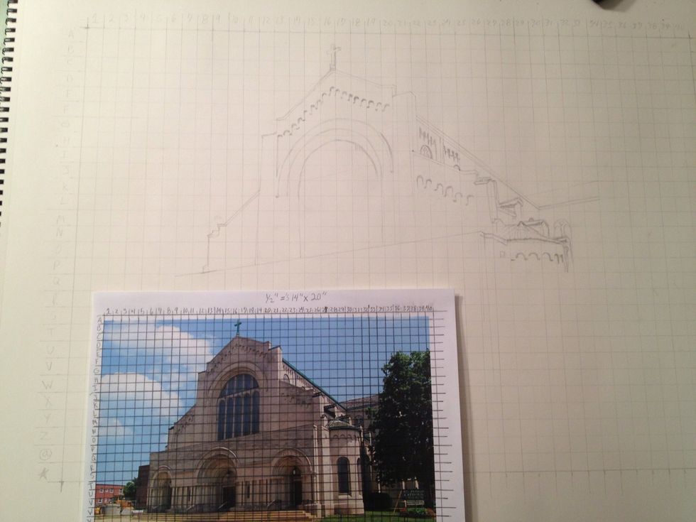 Detail down the right side of the church