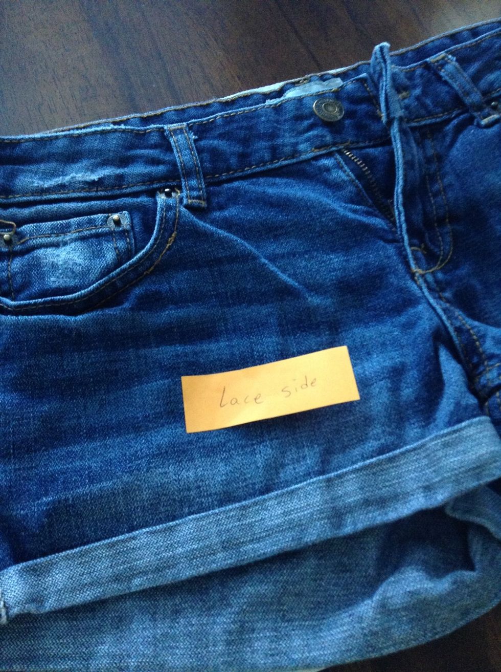 determine which side is going to be lace