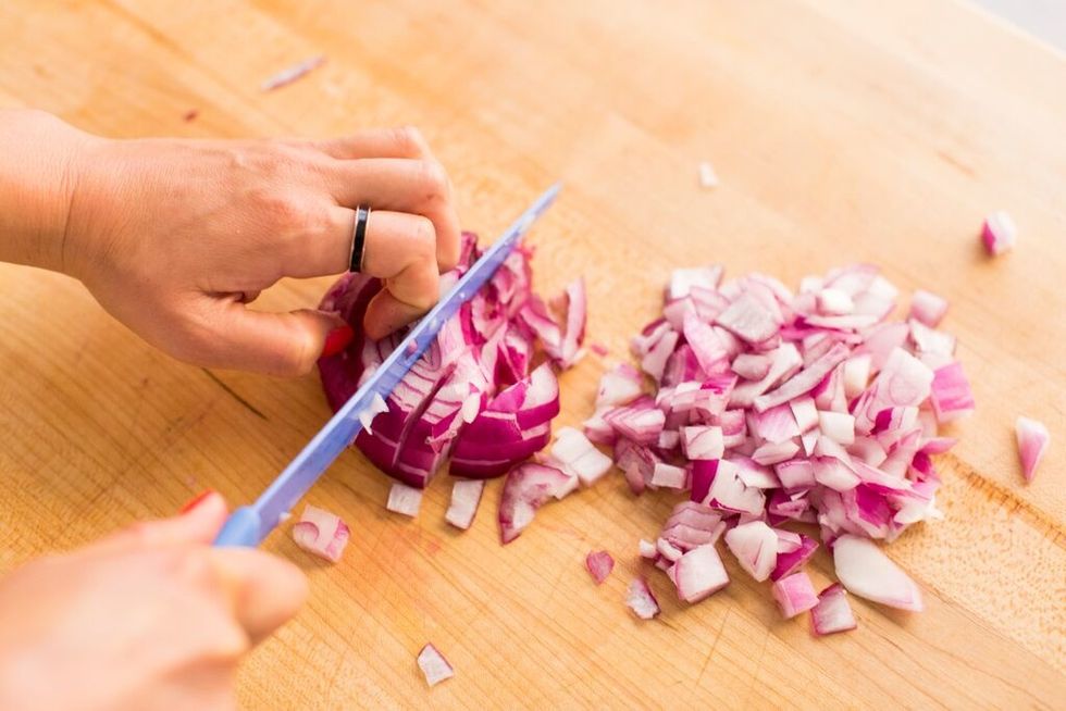 Dice 1 cup of red onion.