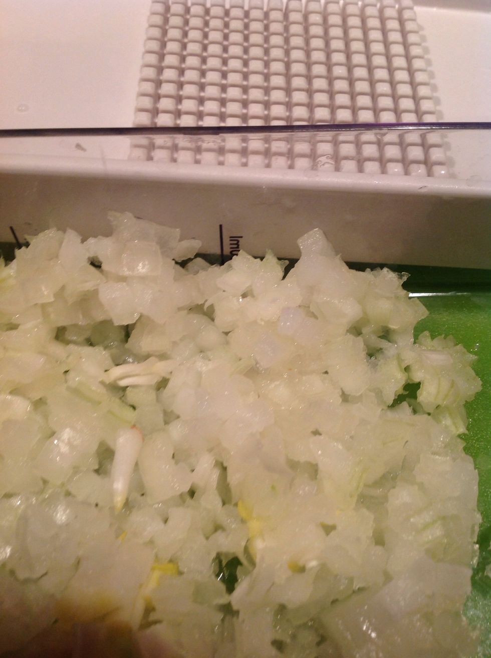 Dice 2 small onions.