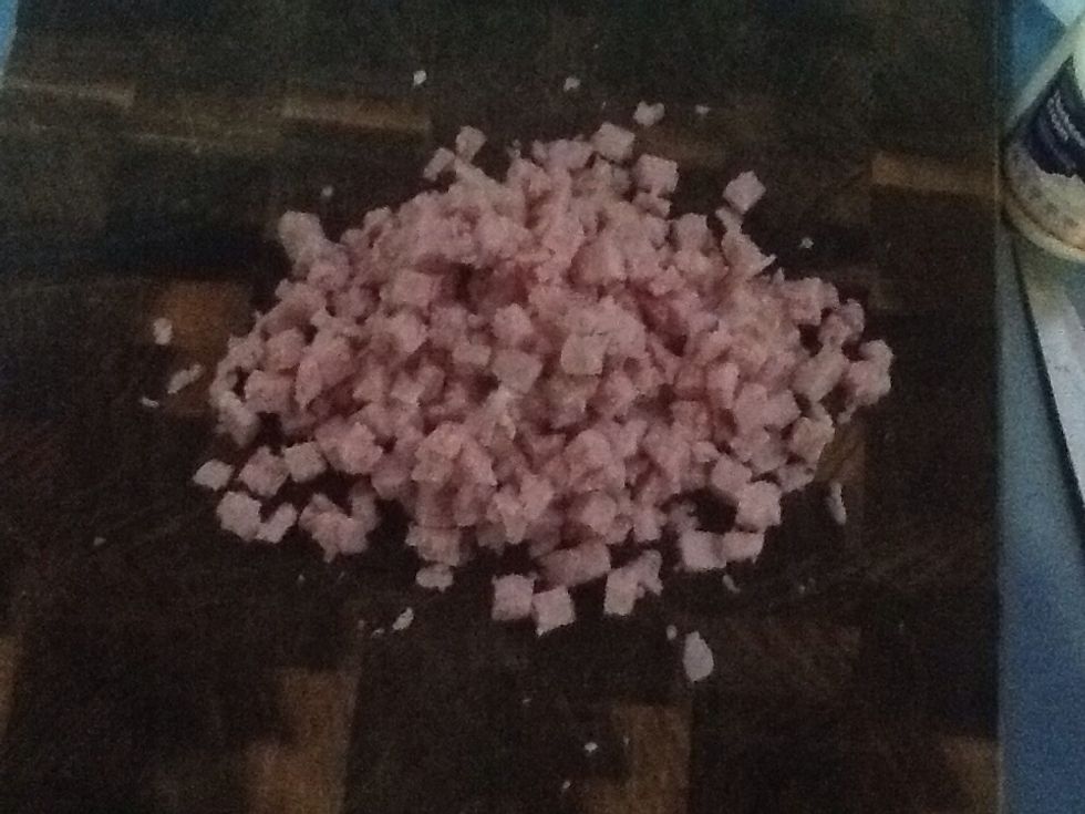 Dice a cup of bacon