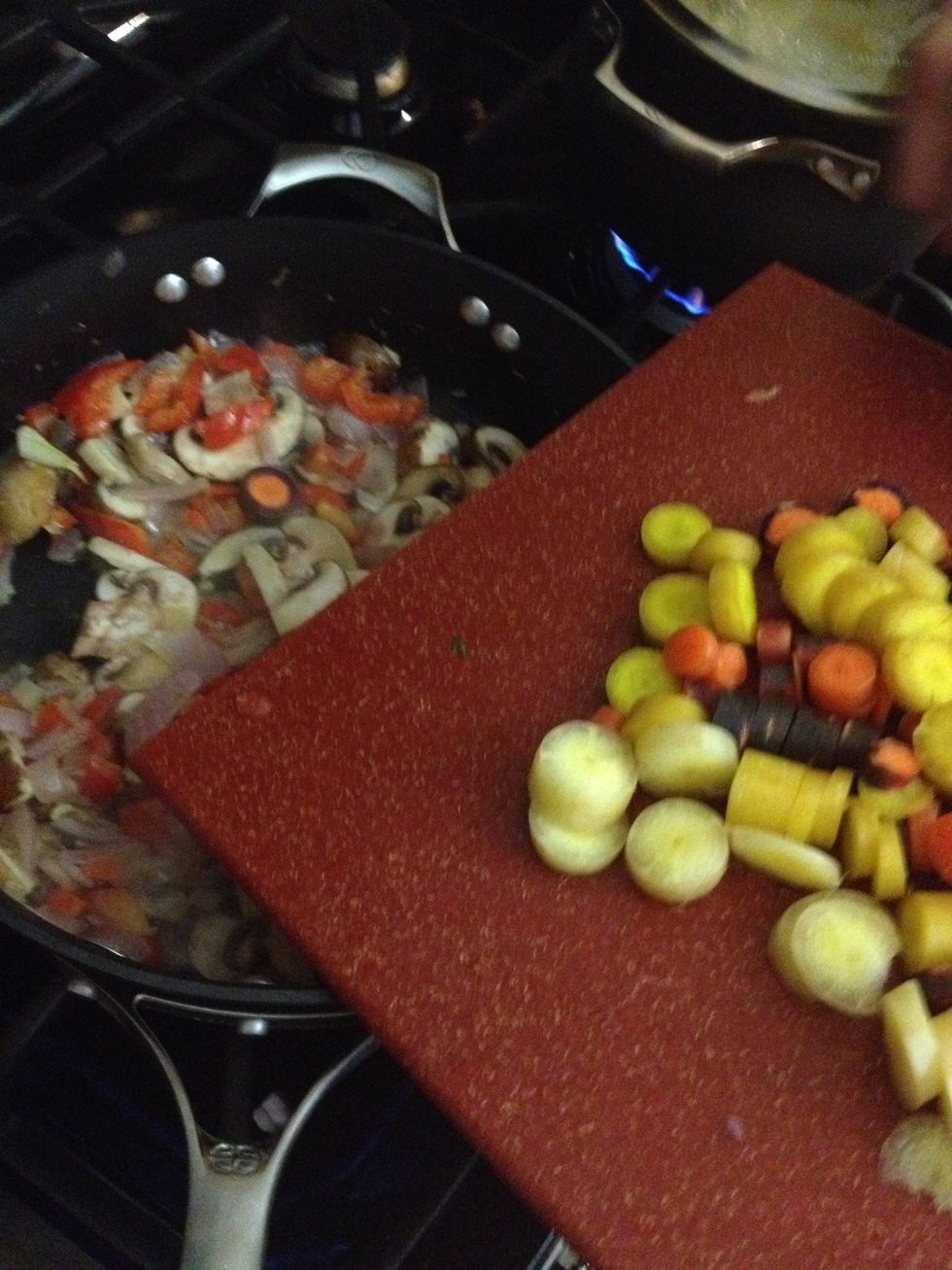 Dice carrots set aside