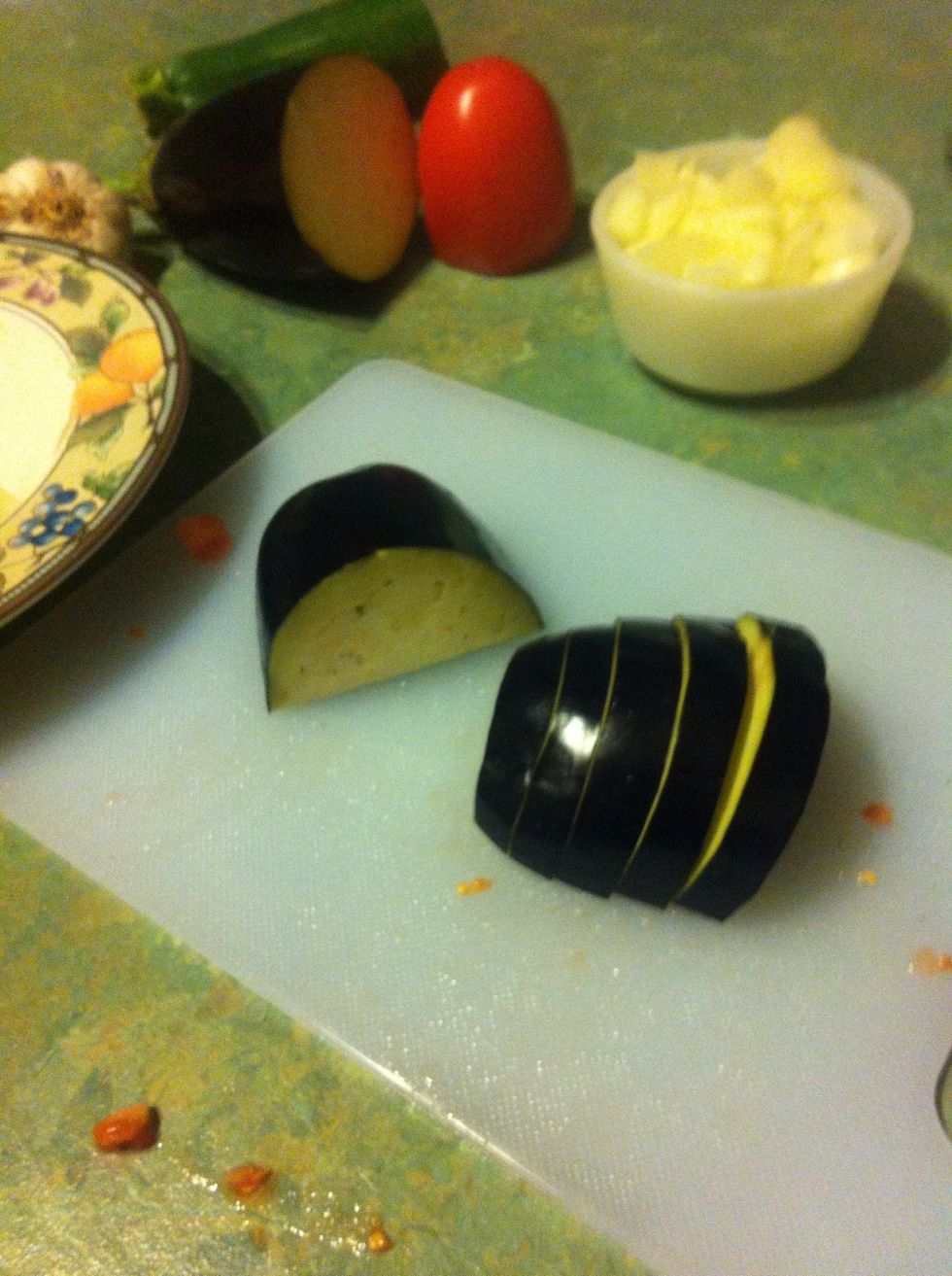 Dice eggplant