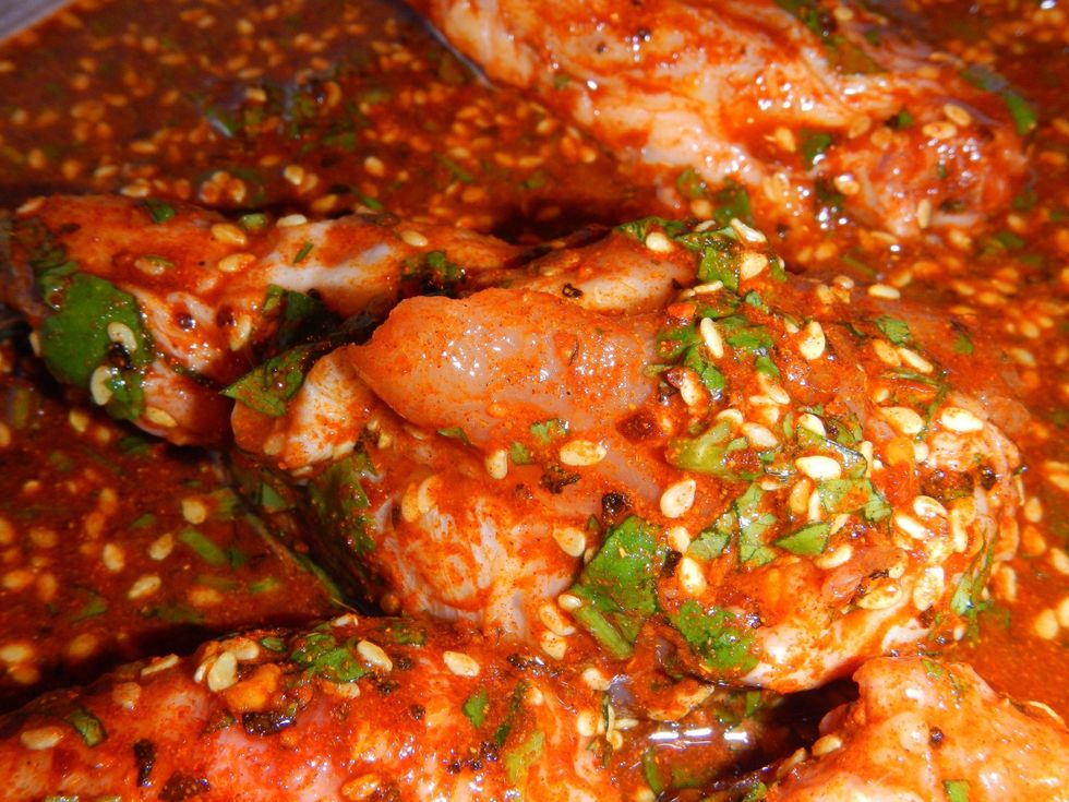 Dice grilled squash, add to quinoa and serve chicken along side. A little dollop of sour cream may help to cool the palette, this can get spicy!