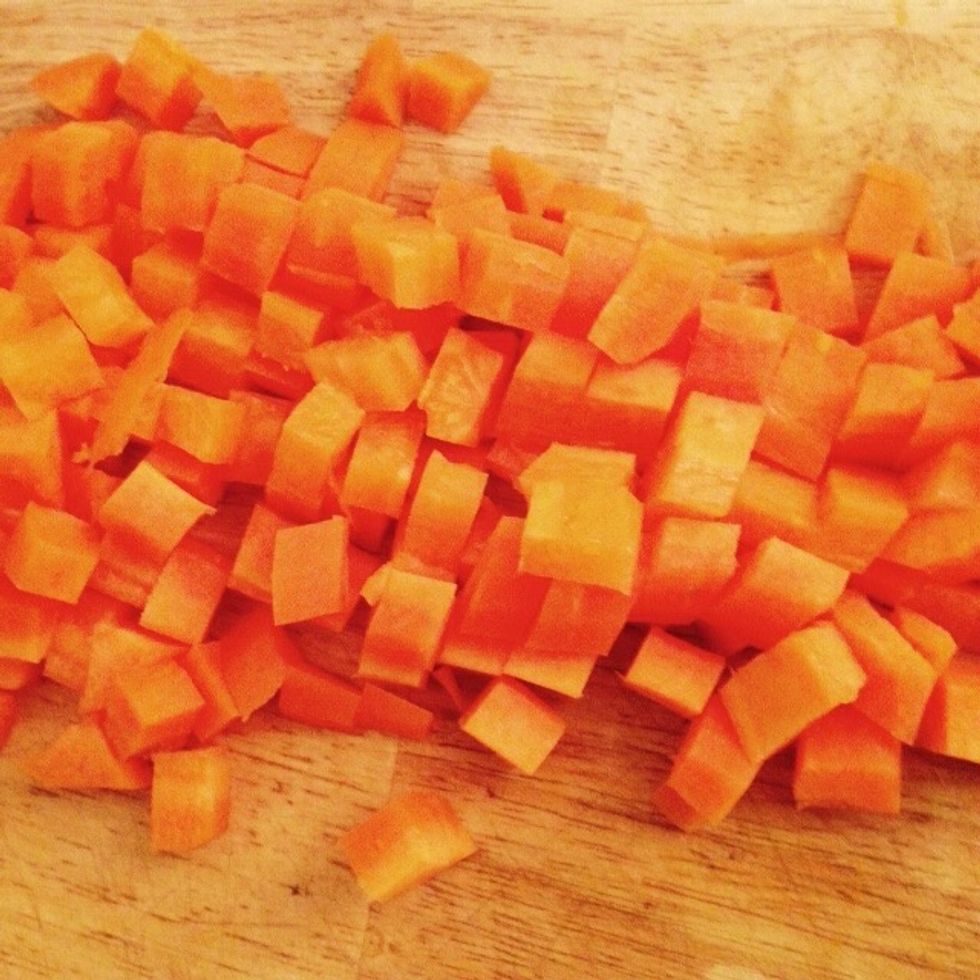 Dice it into 1cm cubes