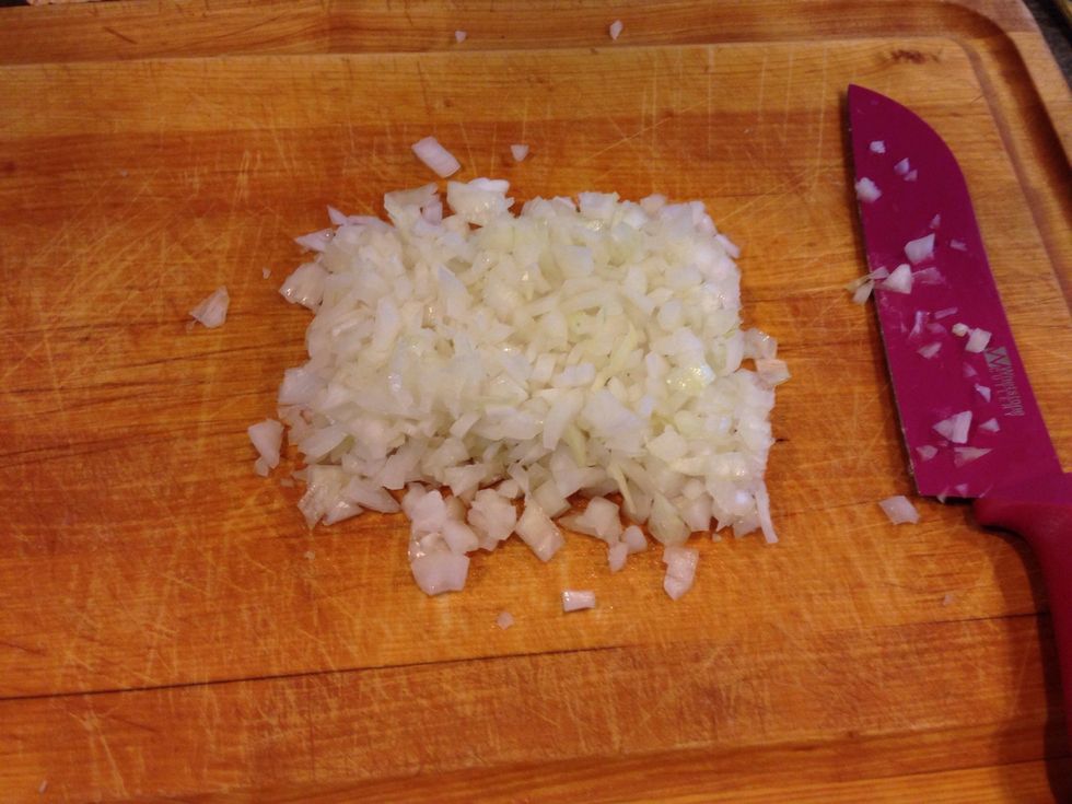 Dice onion into small squares