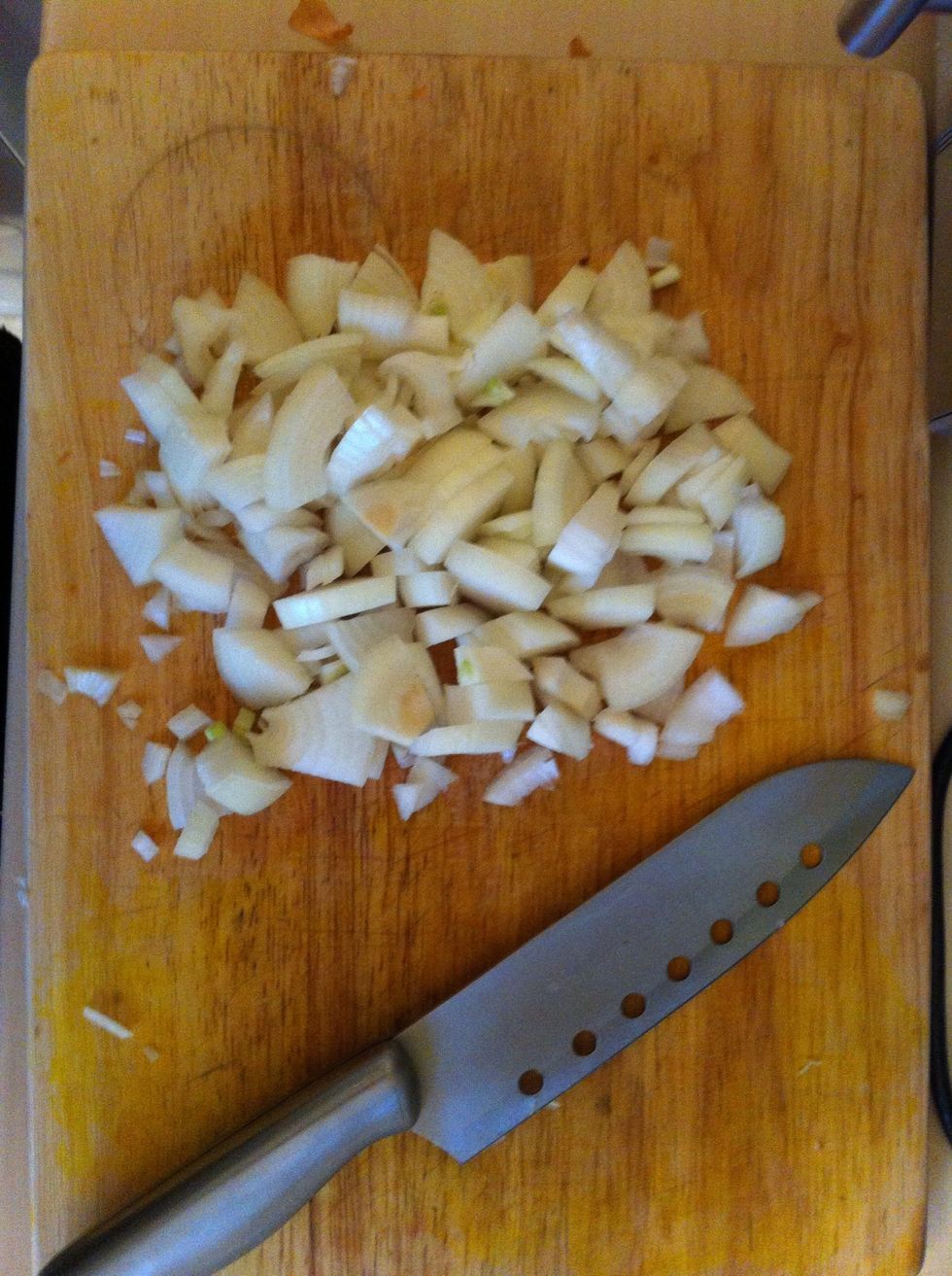 Dice onions into small pieces
