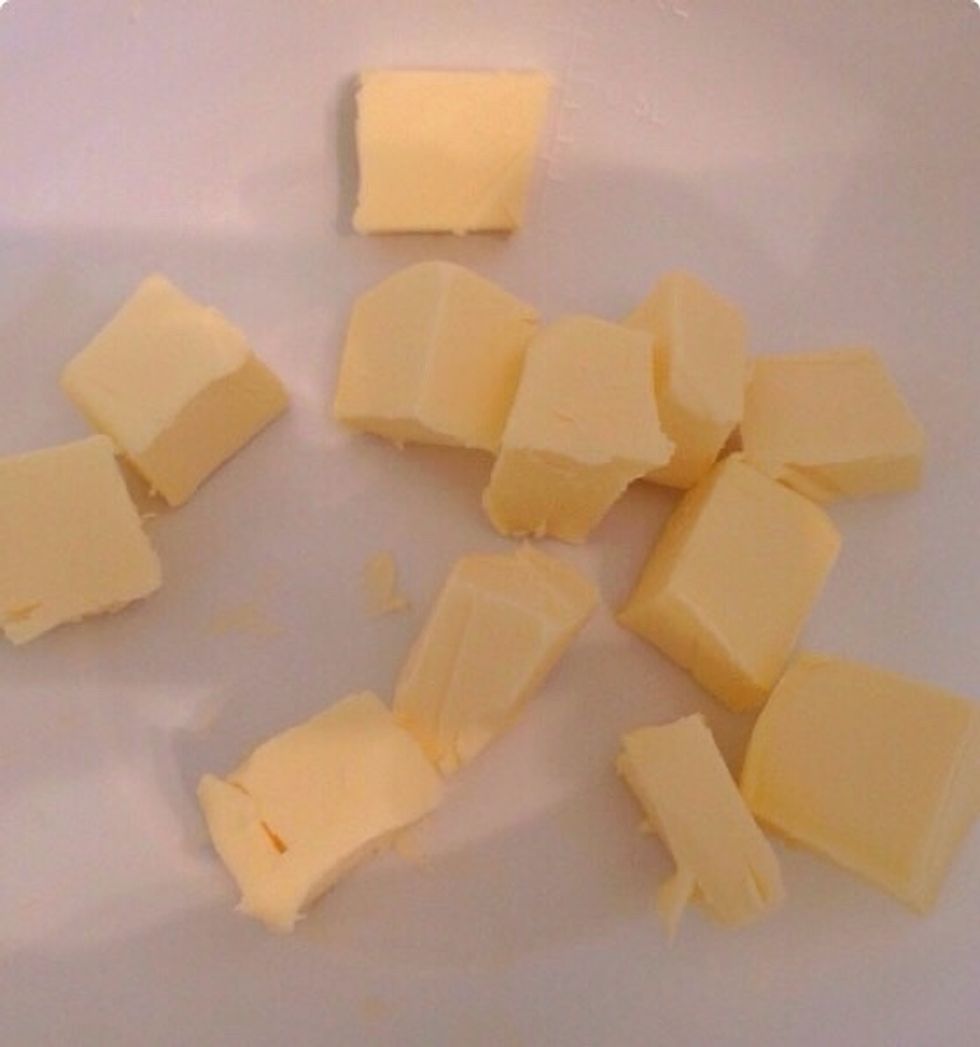 Dice the butter and allow it to reach room temperature.
