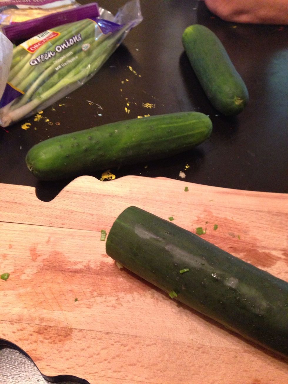 Dice the cucumbers