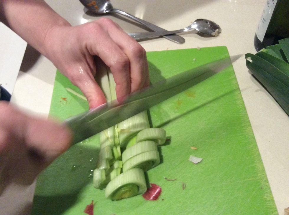 Dice the leek