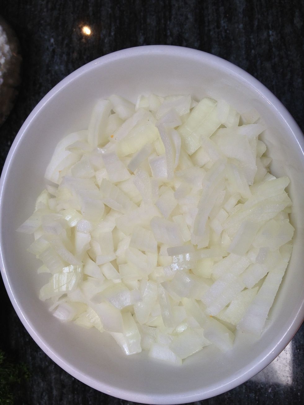 Dice the onion.