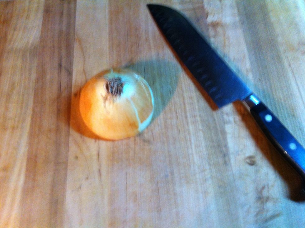 Dice up 1/2 onion. Check out my guide on how to Dice an Onion.