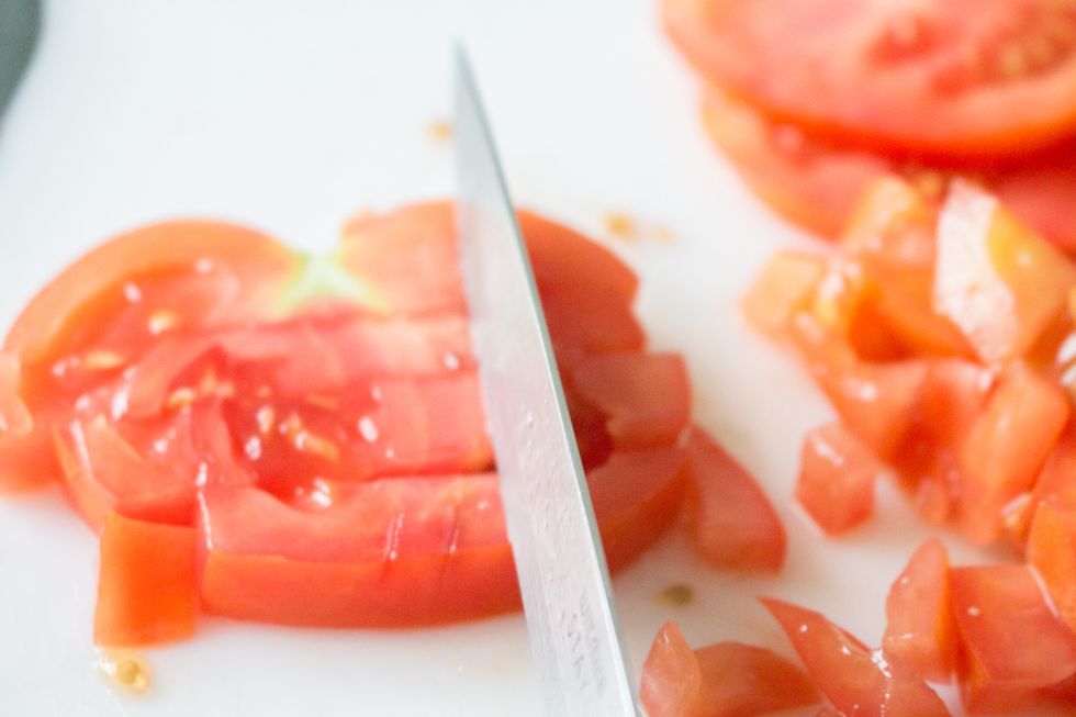 Dice your tomatoes (or use canned tomatoes)