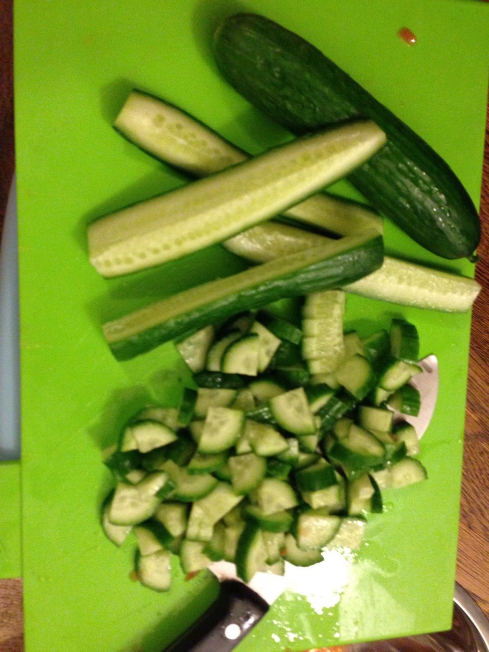 Diced cucumber