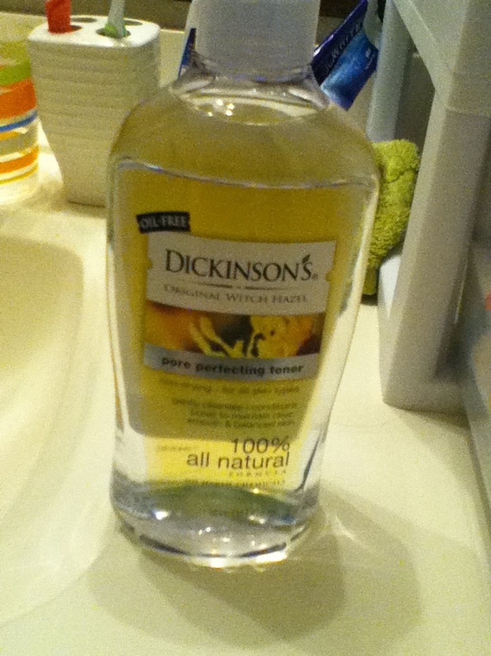Dicksons witch hazel toner, it's doing good so far but down side..stinks >_<