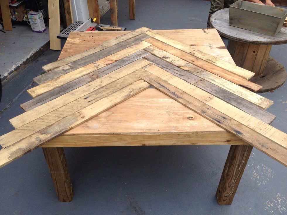 Did a couple test layouts with the pallet wood