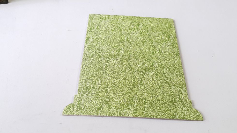 Die-cut another piece of pattern paper for the window