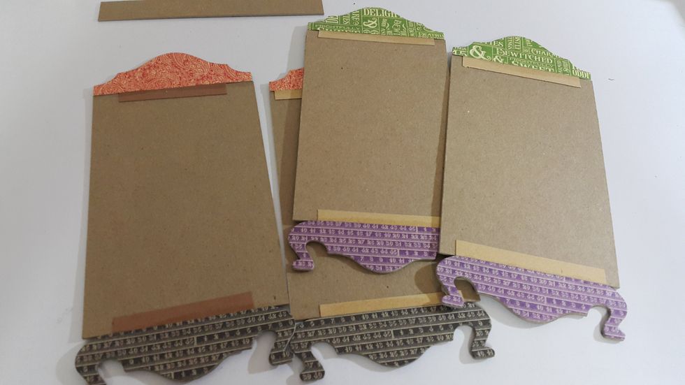 Die-cut Graphic 45 papers and adhere on both sides
